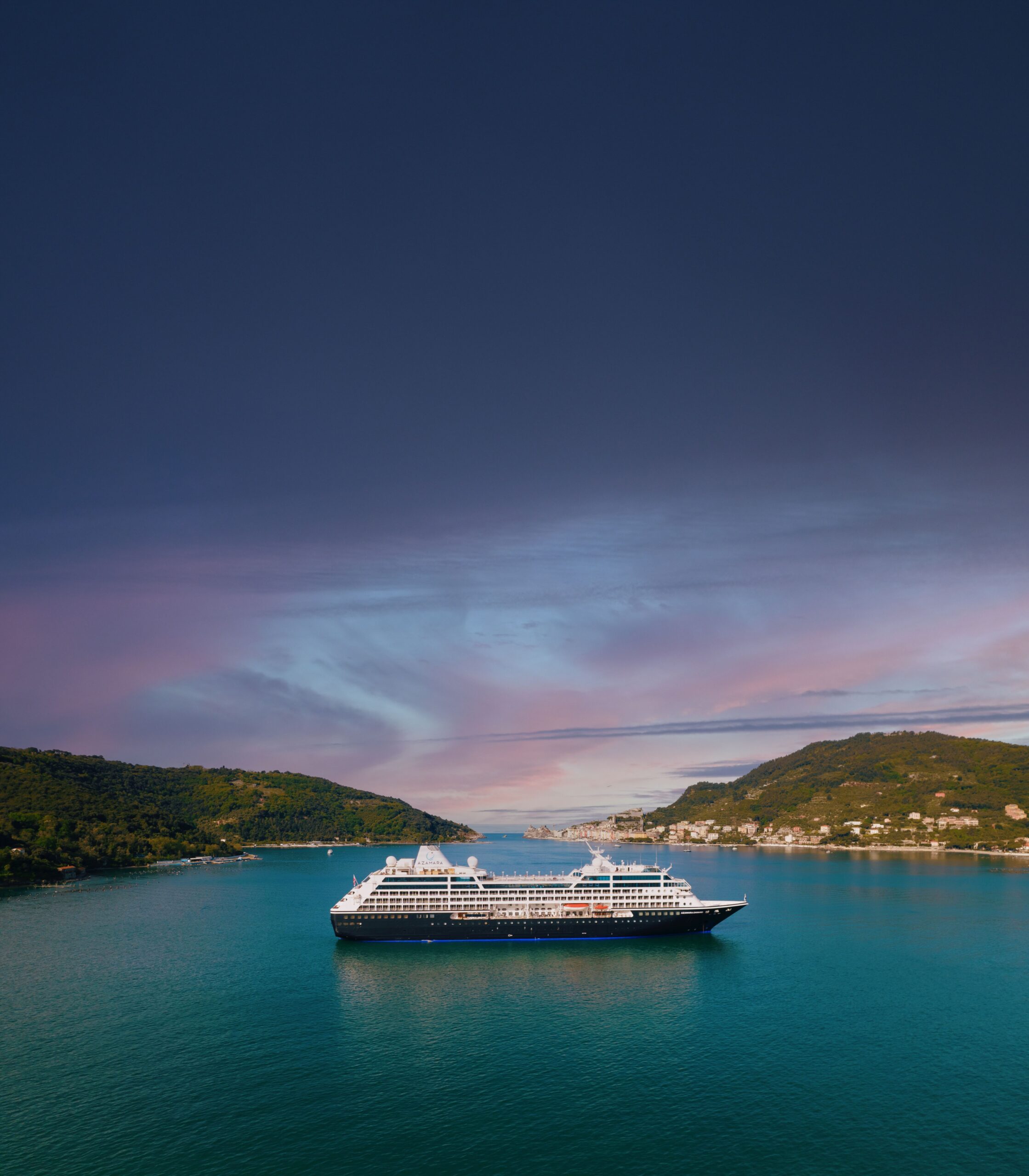 An Azamara Cruise Ship in Portovenere, Italy