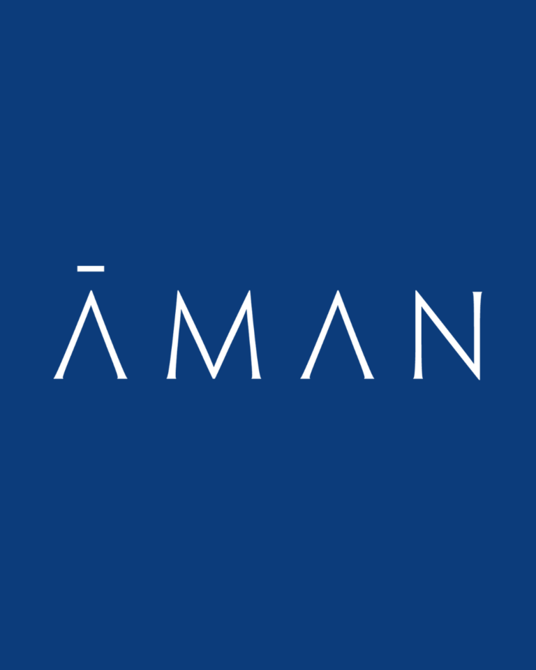 AMAN logo, a White Lotus Travel Design luxury hotel partner