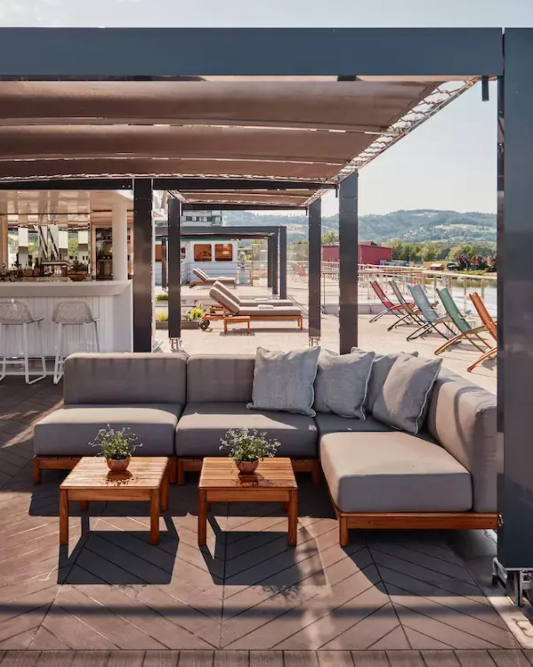 The Vista Deck on Riverside Mozart, a Riverside Luxury Cruises ship