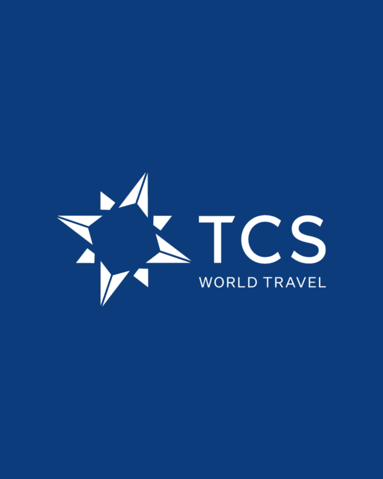 TCS World Travel logo, a White Lotus Travel Design private jet travel partner